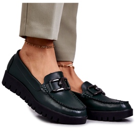 Sergio Leone Mocasines con Plataforma Verde Kjersti
