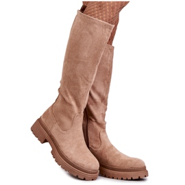 PE1 Botas Cálidas Hasta La Rodilla Mujer Helma Beige