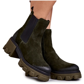 Botas De Mujer De Gamuza En La Plataforma Khaki Hilde verde