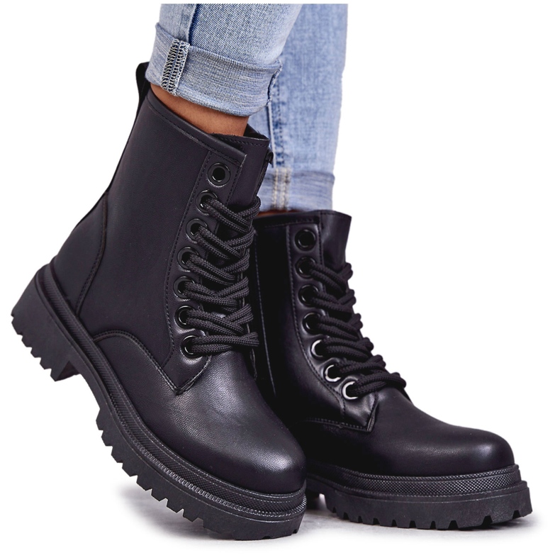 PE1 Botas Mujer Piel Workers Negro Denila