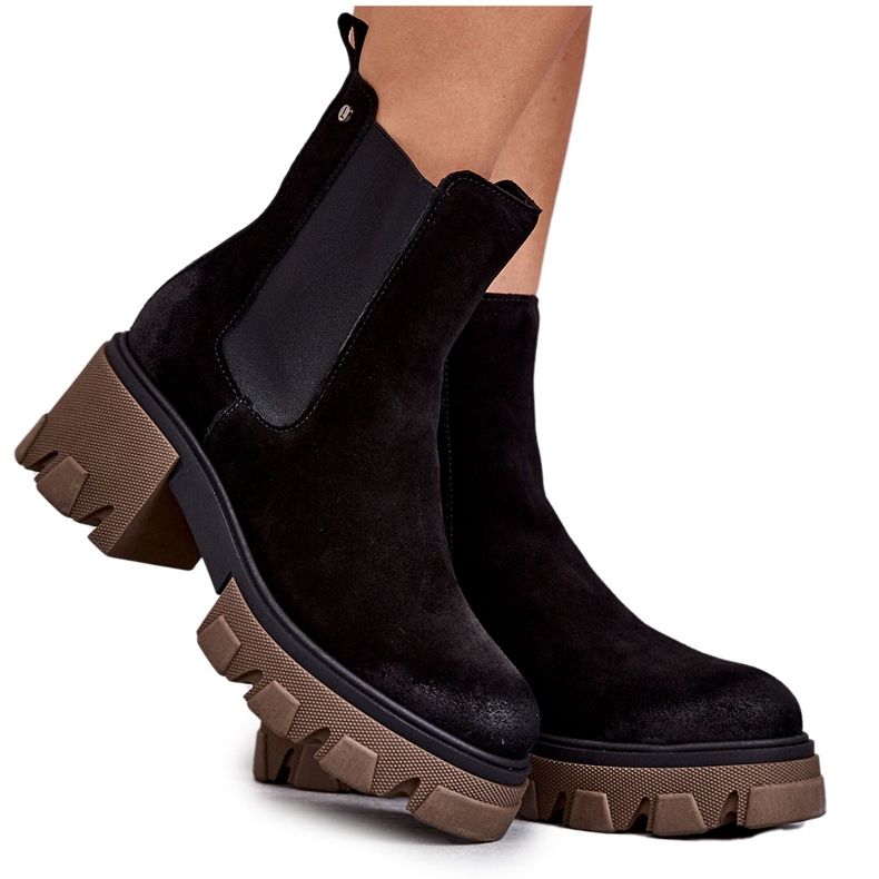 Botas Mujer Ante Plataforma Negro Hilde