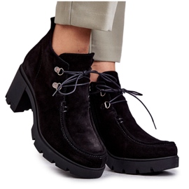 Botas Mujer Ante Atadas Negro Marianne