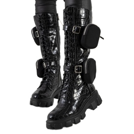 Botas altas negras con bolsita Peralta negro