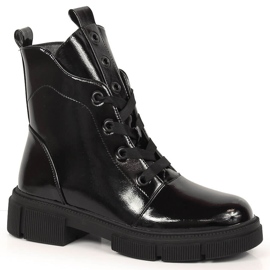 S.Barski Botas lacadas con aislamiento negro de S. Barski
