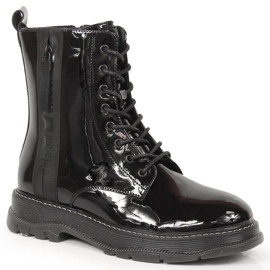 Botas de mujer de piel de charol negro con aislamiento Big Star negro KK274489