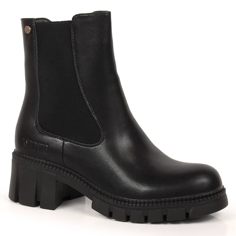 Botas de cuero con aislamiento negro Workery Jodhpur botas Big Star KK274492