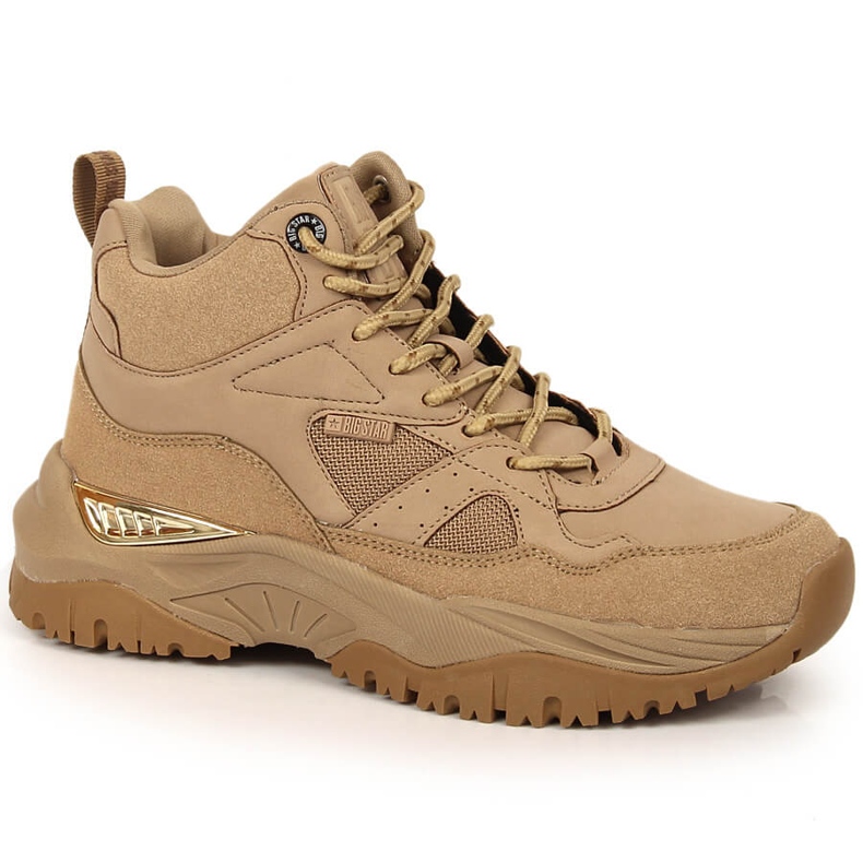 Botas deportivas de mujer en la plataforma beige Big Star KK274355