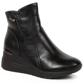 Negro Botas cuña mujer insuladas Jezzi JEZ372