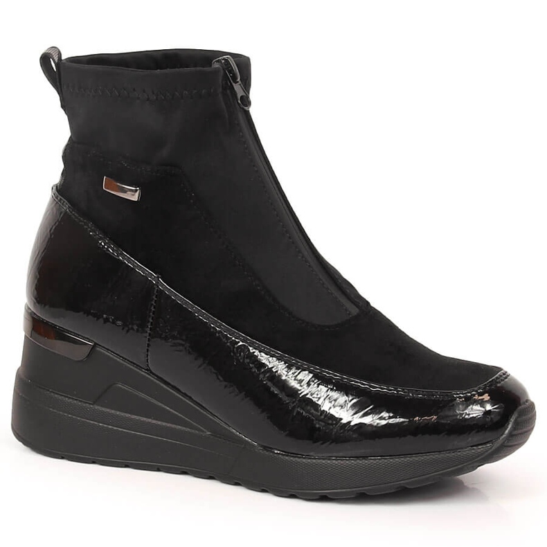 Negro Botas cuña mujer insuladas Jezzi Negro Botas cuña mujer insuladas Jezzi