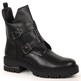 Botas insuladas mujer negras con hebillas Sergio Leone negro