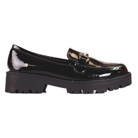 Mocasines de mujer con suela gruesa Shelovet negro