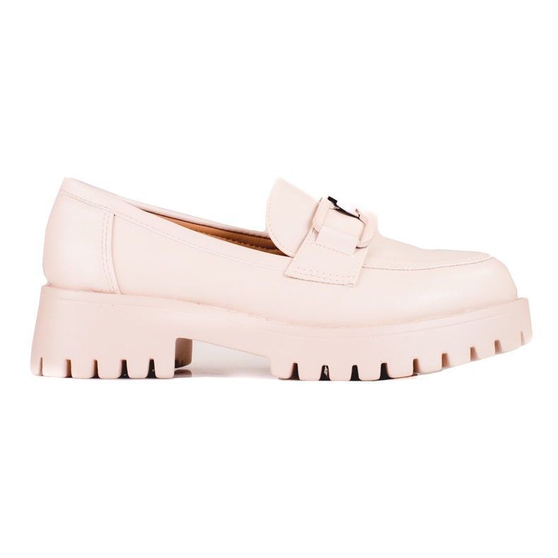 Mocasines beige de mujer en la plataforma Shelovet