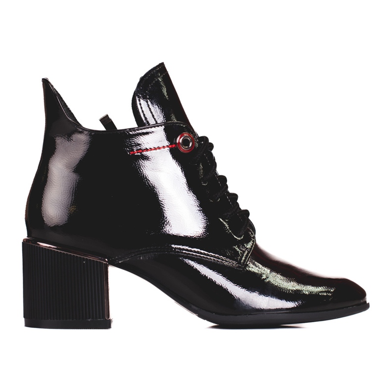 Elegantes botas con cordones Shelovet para mujer negro