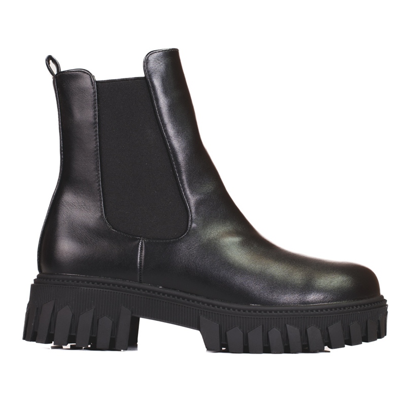 Botines Shelovet Chelsea de mujer con plataforma negro