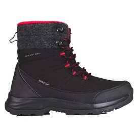 DK botas de nieve con cordones negro y rojo para mujer