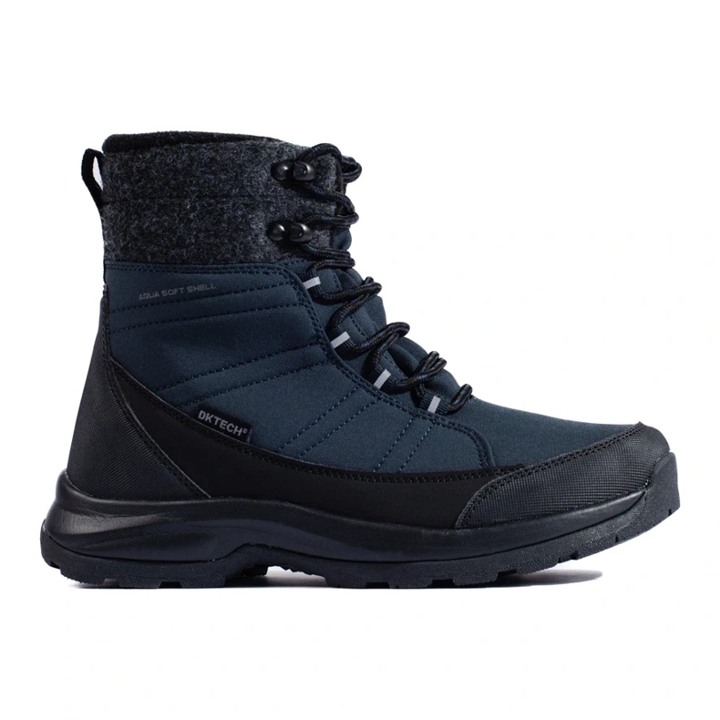 Botas de nieve de mujer DK azul marino con cordones negro