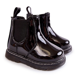 Botas Cálidas Infantiles Lacadas Negro Porky