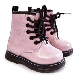 Botas Abrigadas Infantiles Con Cremallera Lacado Rosa Goopy rosado