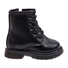 Botas Infantiles De Piel Con Cremallera Negro Omua