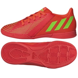Botas de fútbol adidas Predator Edge.4 In Jr GZ6014 rojo naranjas y rojos