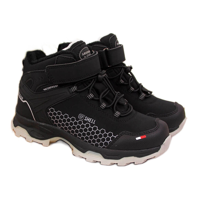 Botas de nieve impermeables de niño American Club negras negro