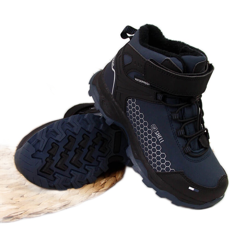 Botas de nieve impermeables de niño American Club azul marino
