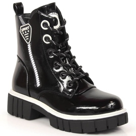 S.Barski Botas lacadas negras con aislamiento para niñas de S. Barski negro S.Barski Botas lacadas negras con aislamiento para niñas de S. Barski negro