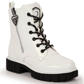 S.Barski Botas barnizadas con aislamiento blanco de S. Bararski