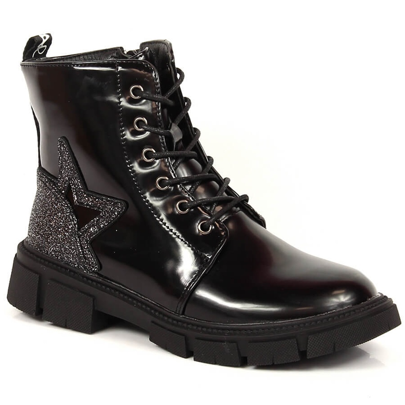 Botines NEWS negros, lacados, insulados negros para niña