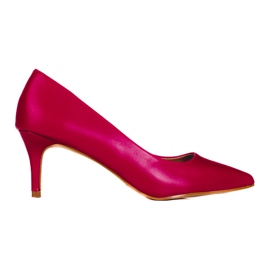 Zapatos de tacón rosa para mujer con tacón bajo Shelovet. rosado