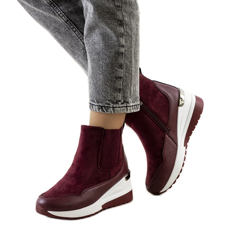 Botas cálidas cuña granate Arkala burdeos Botas cálidas cuña granate Arkala burdeos
