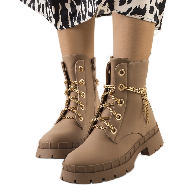 Botas de montaña marrones con cadena Alcin marrón Botas de montaña marrones con cadena Alcin marrón