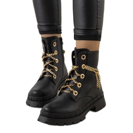 Botas de montaña negras con cadena Alcin negro Botas de montaña negras con cadena Alcin negro