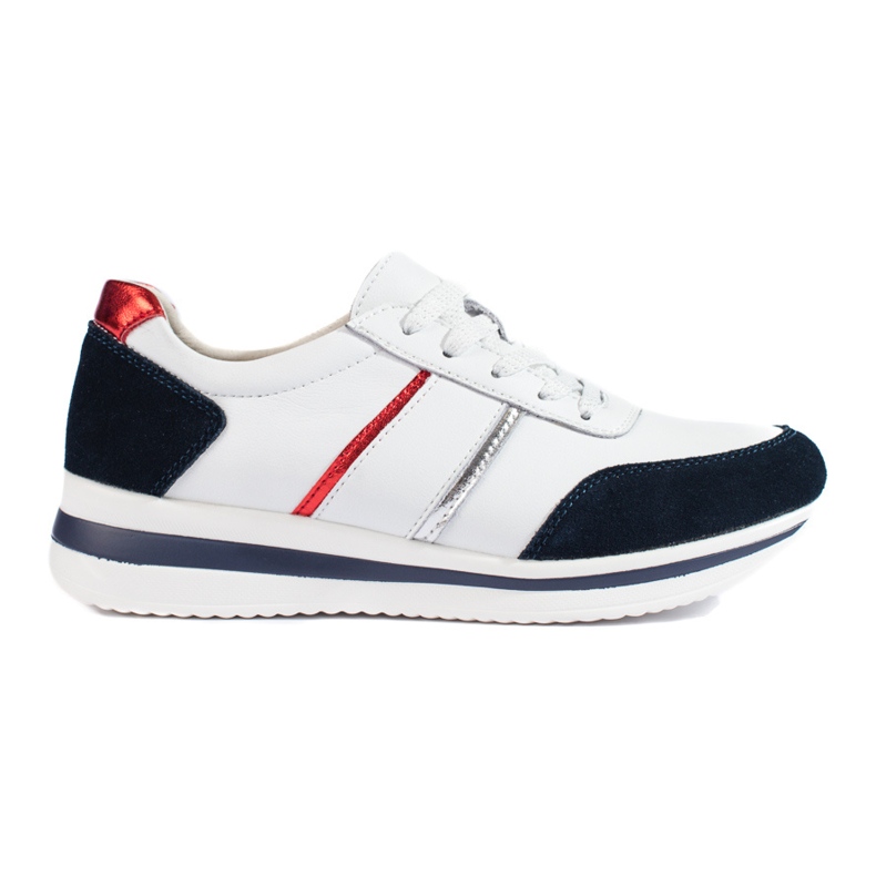 Zapatillas de cuero para mujer en la plataforma Shelovet. blanco