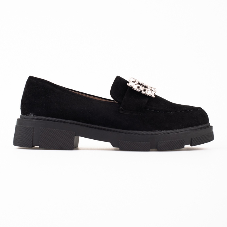 Mocasines de ante en la plataforma Shelovet negro