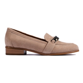 Mocasines de mujer clásicos fabricados en ante ecológico Vinceza beige Mocasines de mujer clásicos fabricados en ante ecológico Vinceza beige