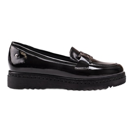 Mocasines de mujer lacados en la plataforma Vinceza negro