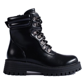 Botines de mujer negros con cordones