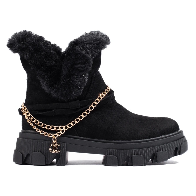 Botines de mujer de ante con plataforma. negro