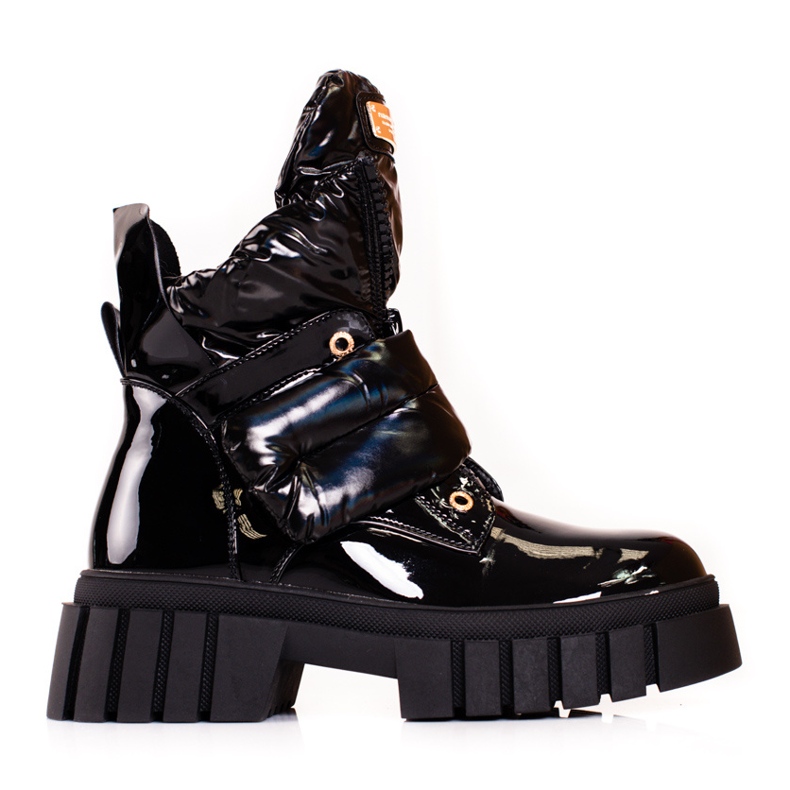 Botas lacadas de mujer en la plataforma Shelovet negro