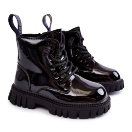 PA1 Botas Cálidas Negro Lacado Heidi