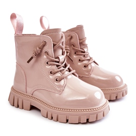 Botas Cálidas Lacadas Beige Claro Heidi