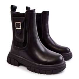Botas Altas de Piel para Niña Shelby Negras negro