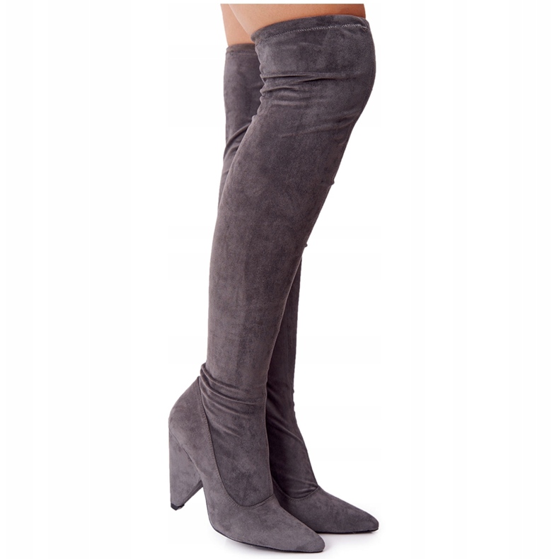 Botas Tacón Ante Lu Boo Grises XW37356