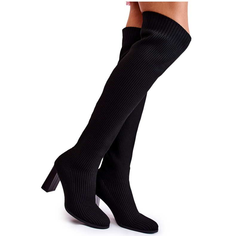 PS1 Botas Clásicas Tacón Acanalado Negro Laossi QT58P PS1 Botas Clásicas Tacón Acanalado Negro Laossi QT58P