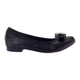 Bailarinas femeninas con arco y cristales 1402 Black Gamis negro