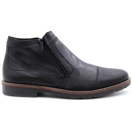 Rieker 35381-00 botas de cuero aisladas para hombre negro