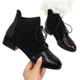 Botas mujer insuladas piel serpiente negra Filippo negro