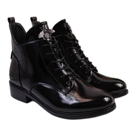 Botines mujer Filippo charol negro insulado negro