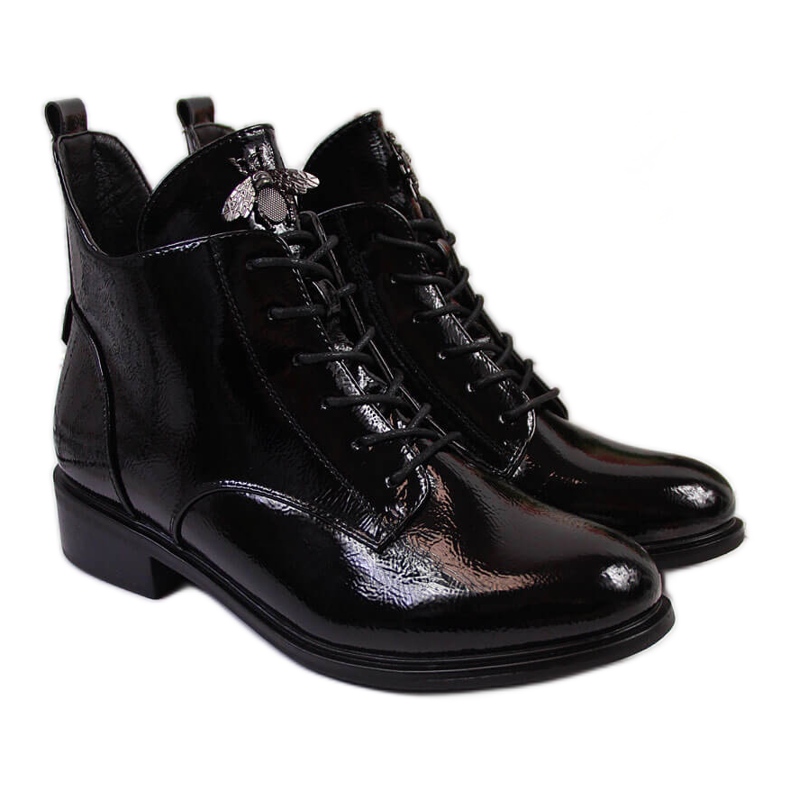 Botines mujer Filippo charol negro insulado negro